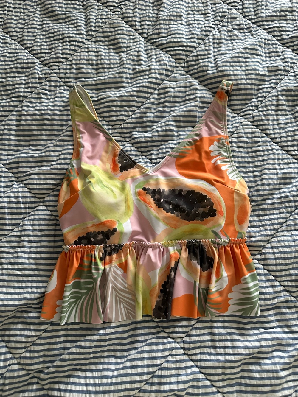 Kortni Jeane Large Papayas V-Neck Top
